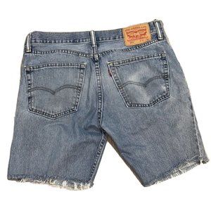 Levi’s 505 Shorts Size 31 Cut Off Med-Blue Bermuda Jorts Mid Dad Mens Jeans